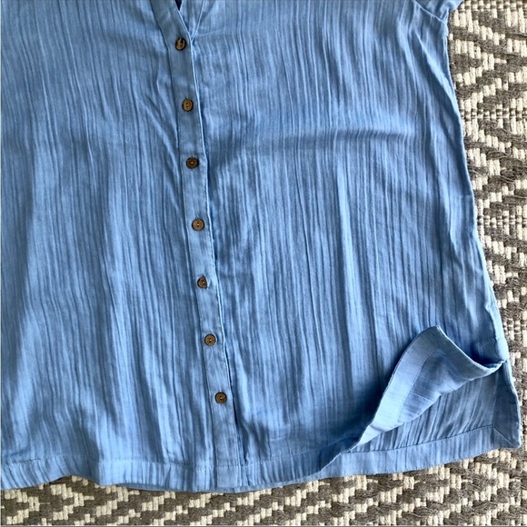 Soft Surroundings 100% cotton button up paradise pool tunic size large - Picture 7 of 10